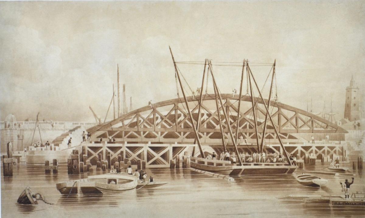 Henry Barlow Carter - View of New London Bridge in June 1827