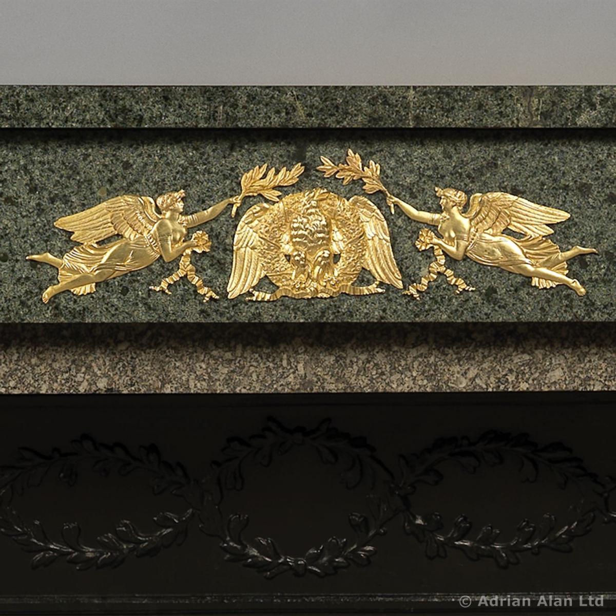 An Empire Style Green Granite Fireplace