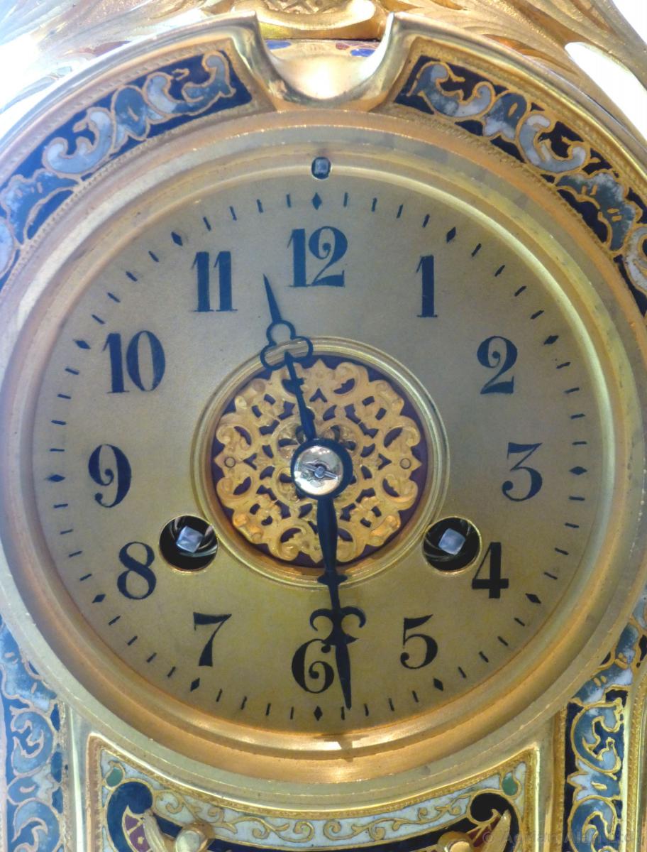 Champleve Enamel Clock