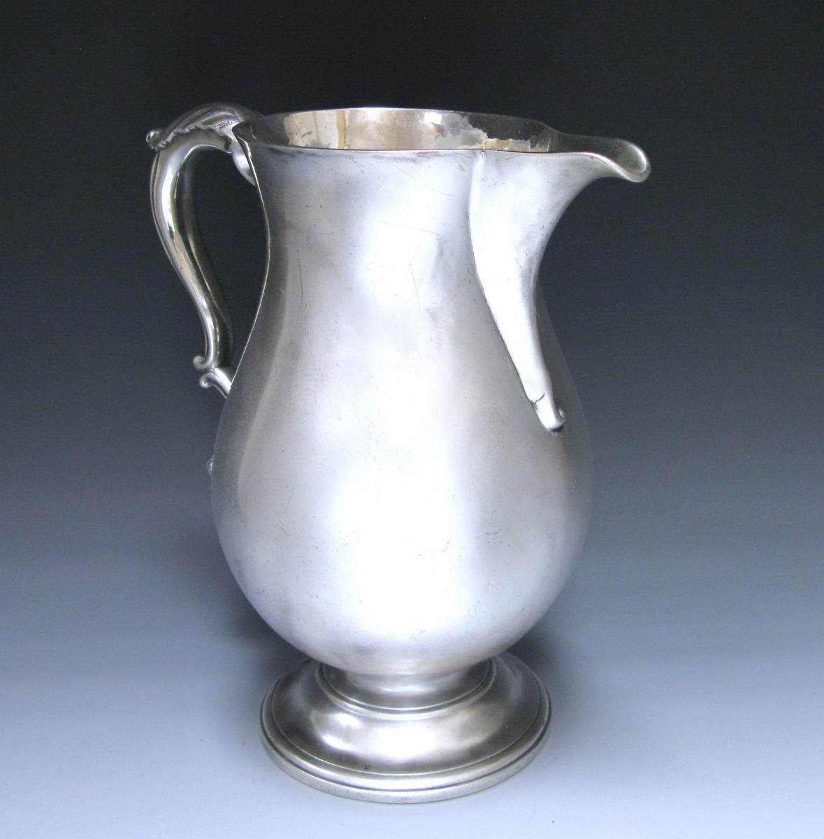 William Grundy Georgian silver beer jug water jug 1768