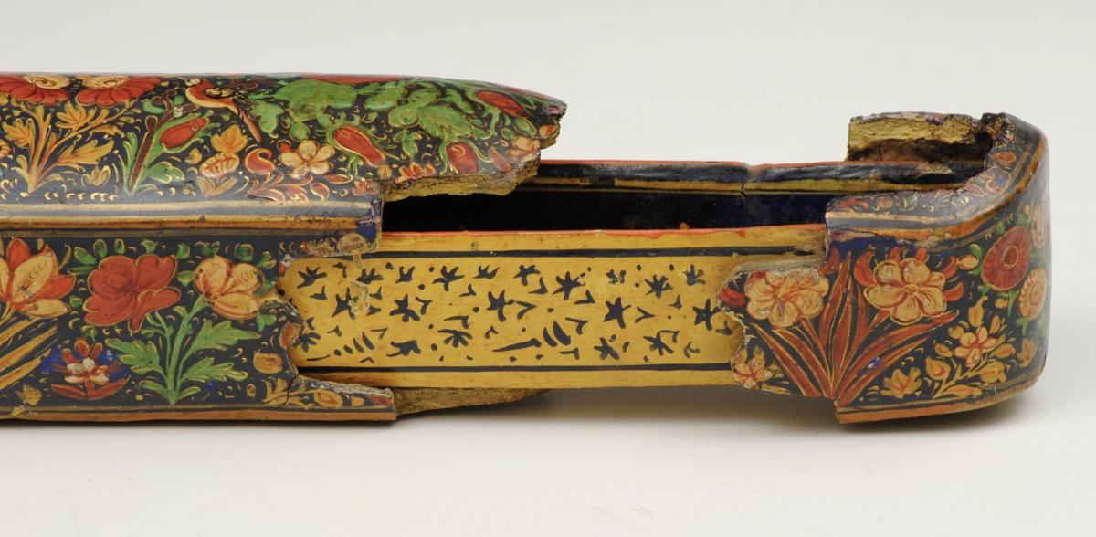 Persian Scribes Pen Case with Painted Decoration, Circa 1860