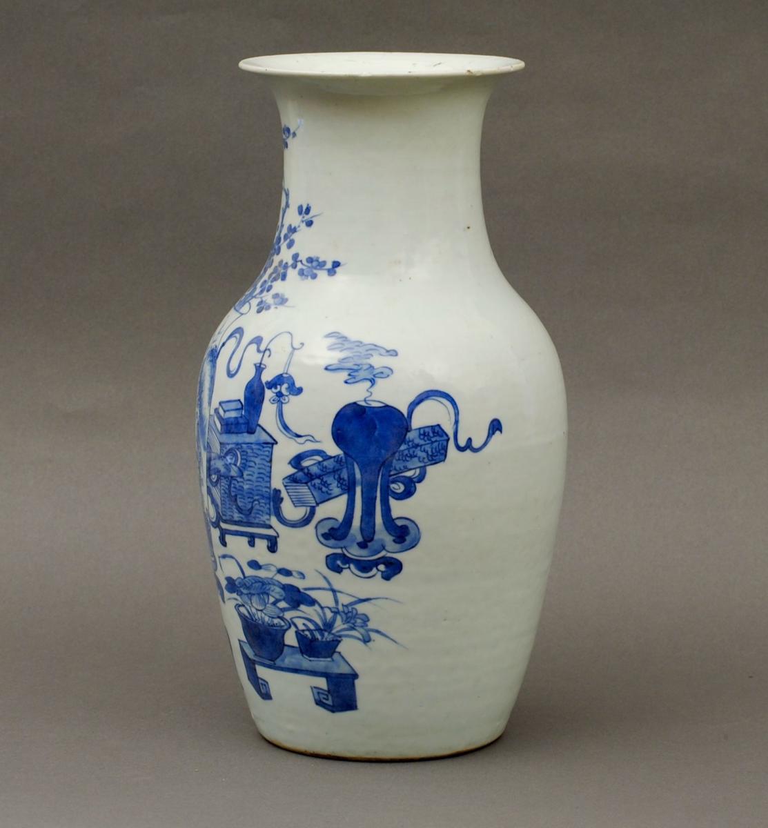 19th Century Chinese Blue and White Vase, Circa 1860