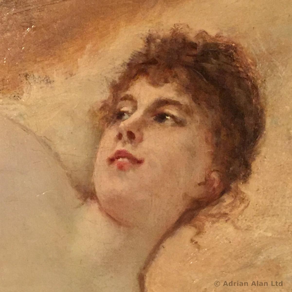 A Painting of a Young Woman by Gustave Wertheimer