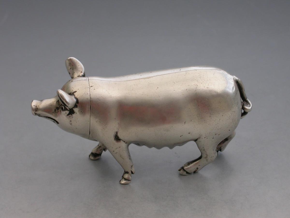 Victorian Silver Pig Pepper
