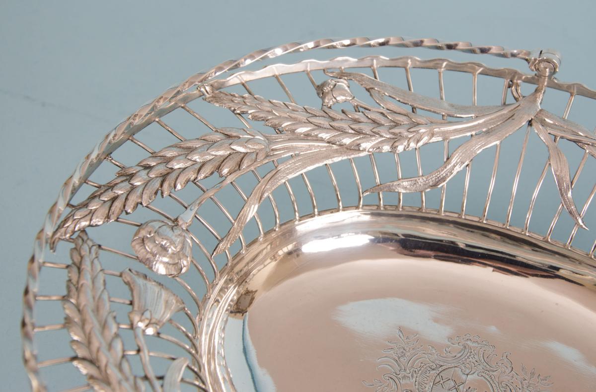 George II Sterling Silver Cake Basket by Arthur Annesly. London 1757