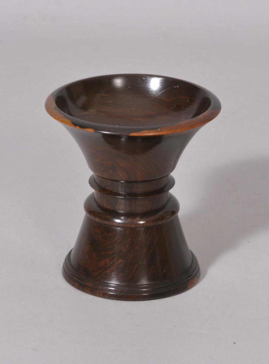 S/2499 Antique Treen 19th Century Kingwood Pounce Pot