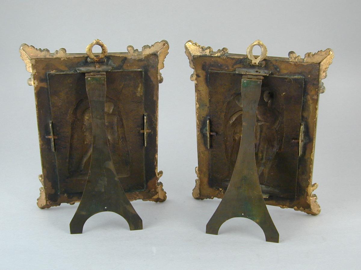 Pair Regency bronze plaques in ormolu frames, c.1820