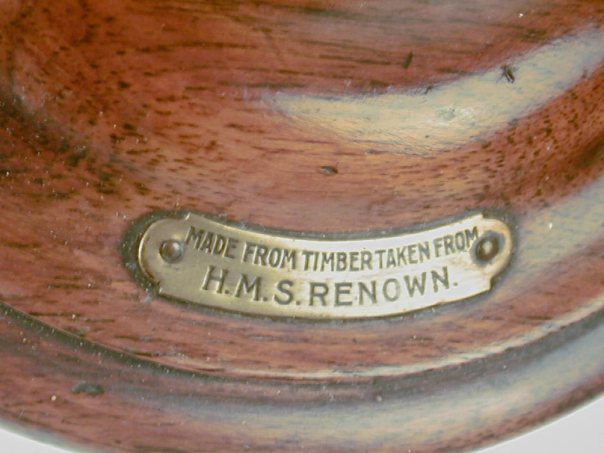 teakwood candlesticks using wood from the Royal Yacht ‘HMS Renown’