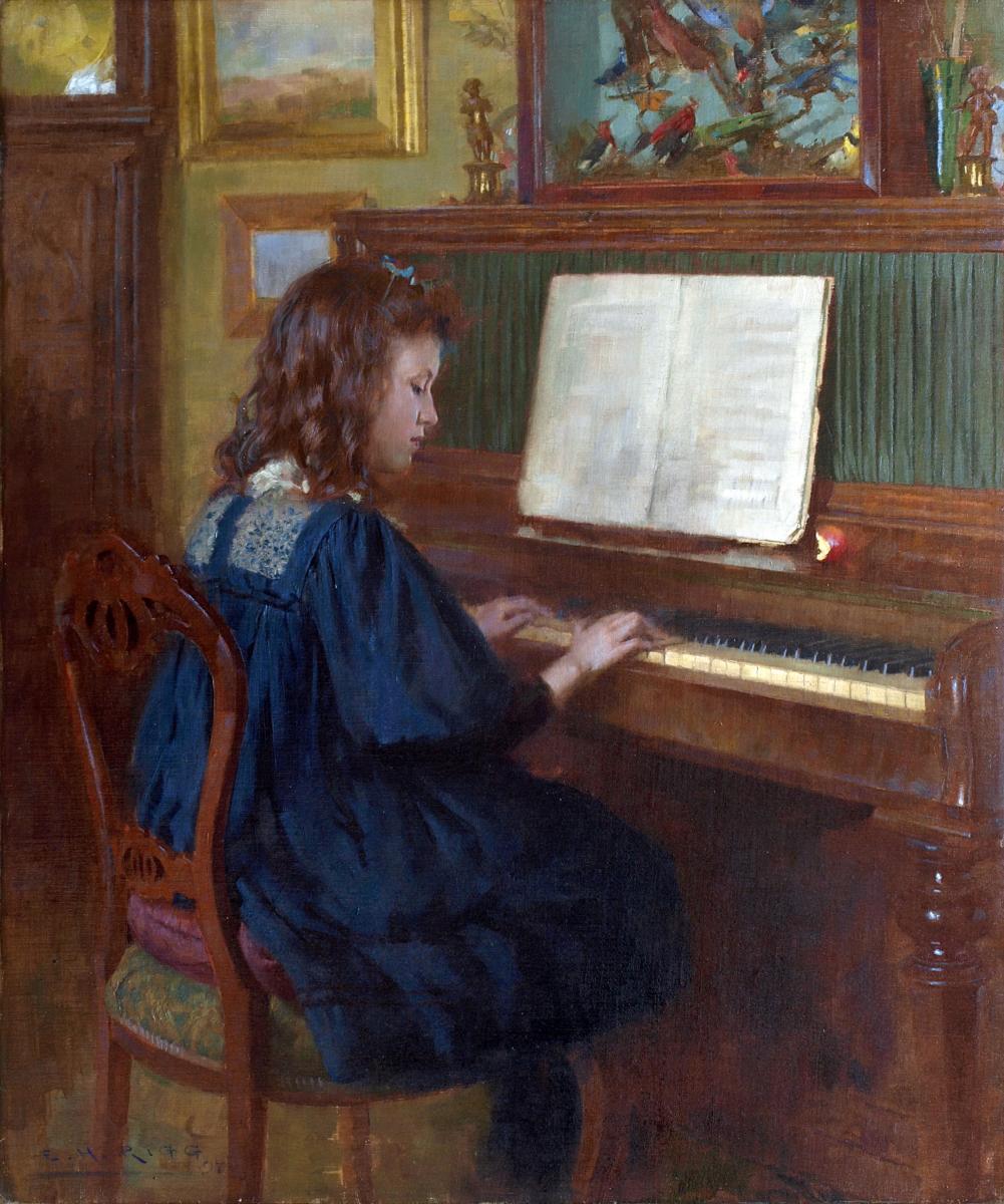 'The Young Pianist' by Ernest Higgins Rigg 1907