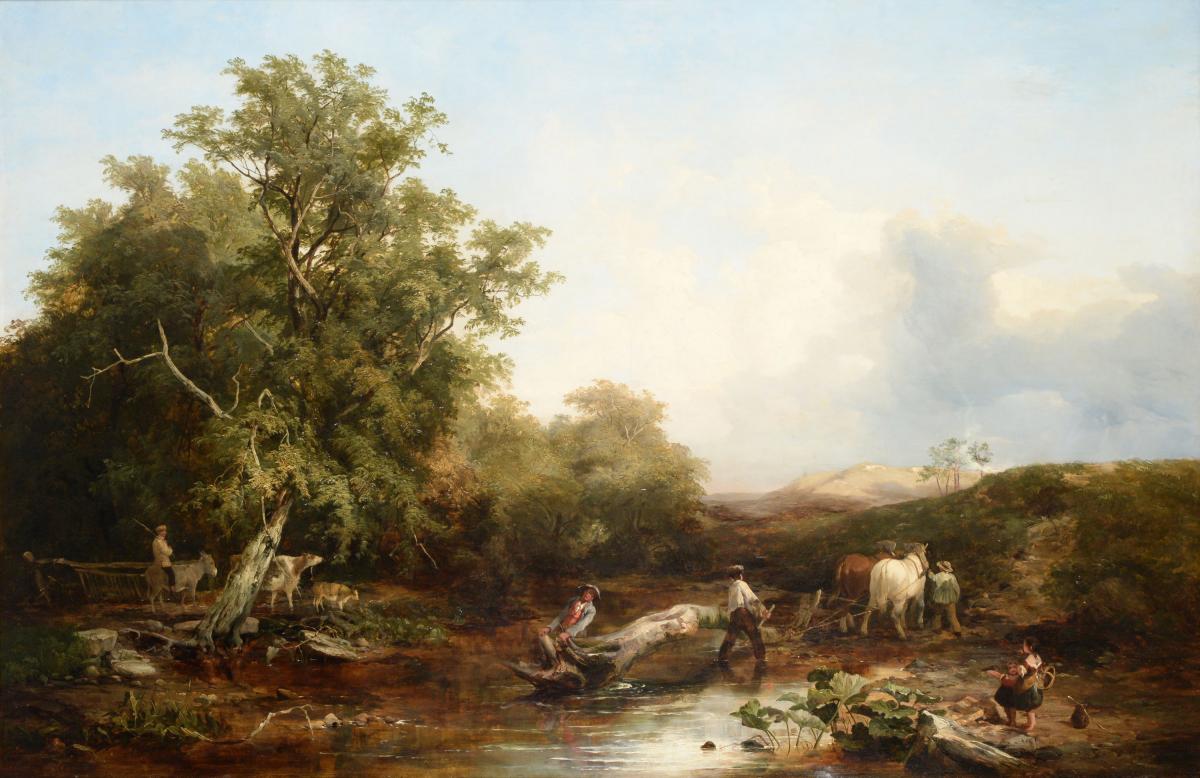 Clearing the Wood - A Bright Autumnal Day by Sidney Richard Percy