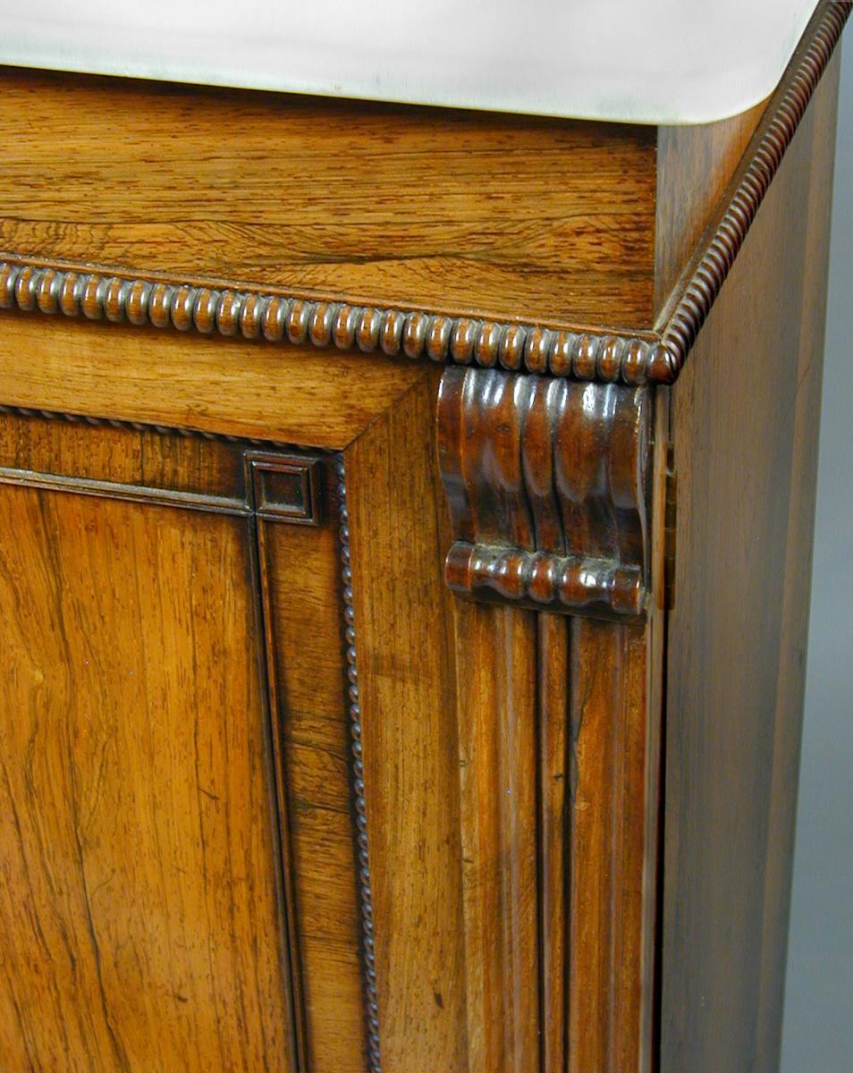 Regency rosewood marble topped cabinet in the manner of Gillows, c.1820