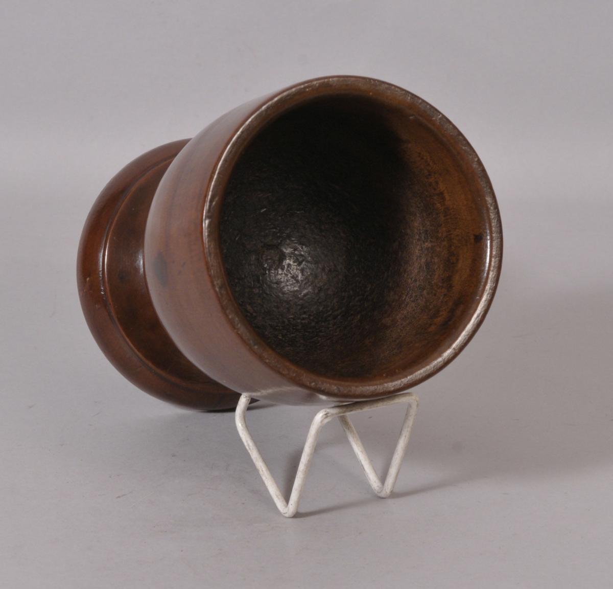 S/2666 Antique Treen 19th Century Mahogany Mortar