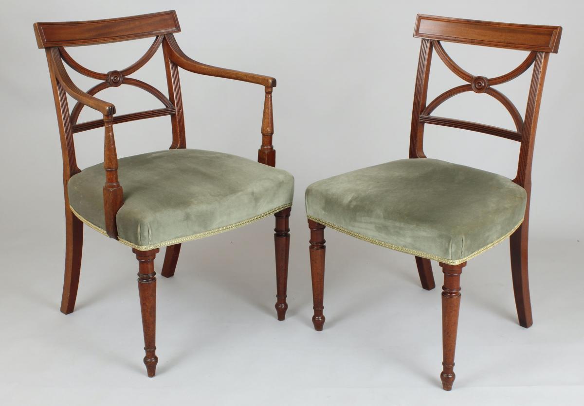 Set of 8 George III dining chairs