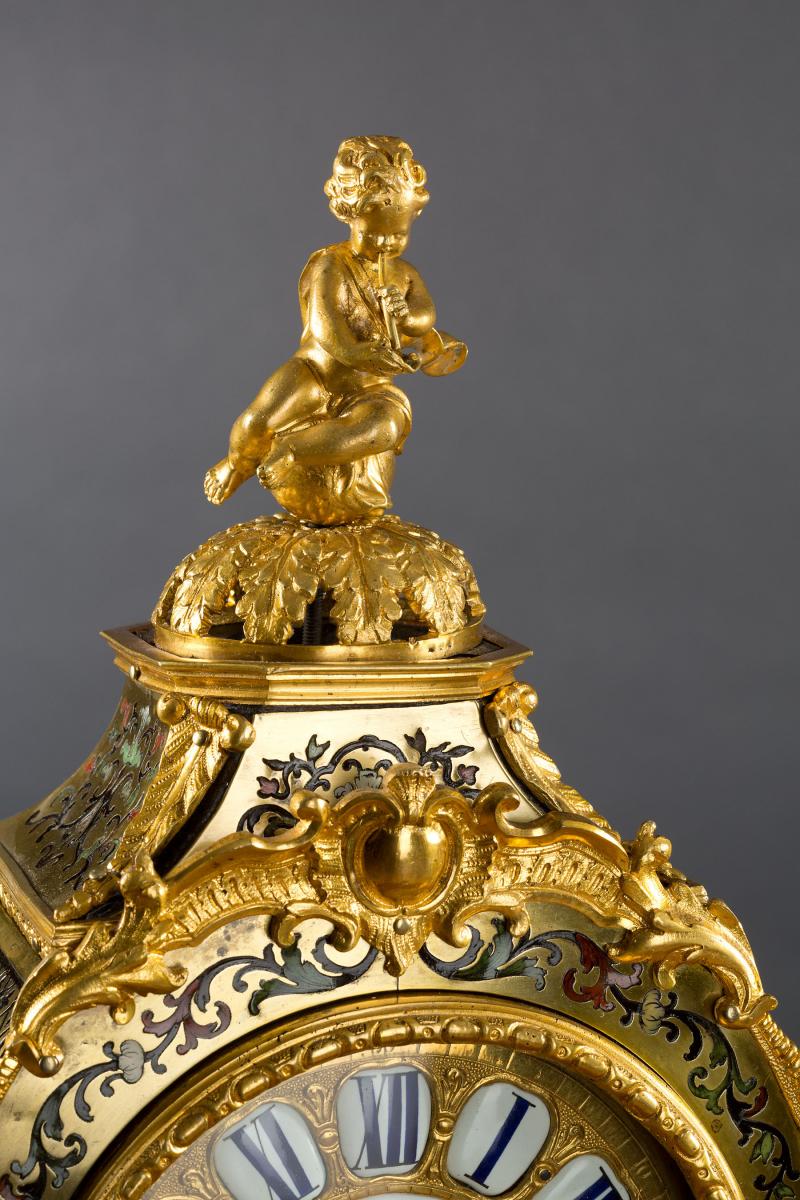 Louis XV Tortoiseshell Boulle Clock by St.Martin Paris