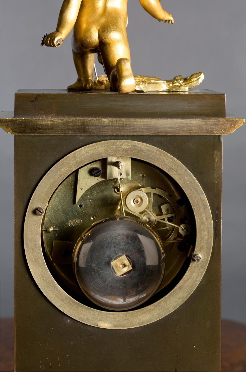 Charles X Bronze and Ormolu Mantel Clock with Automation
