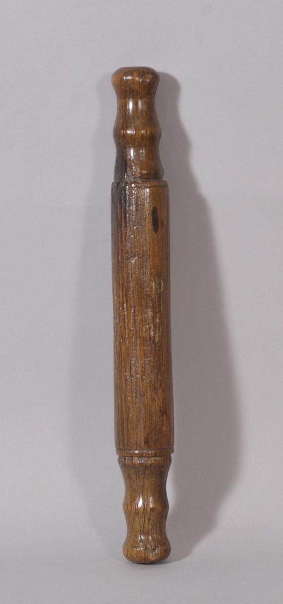 S2735 Antique Treen 18th Century Ash Rolling Pin Bada
