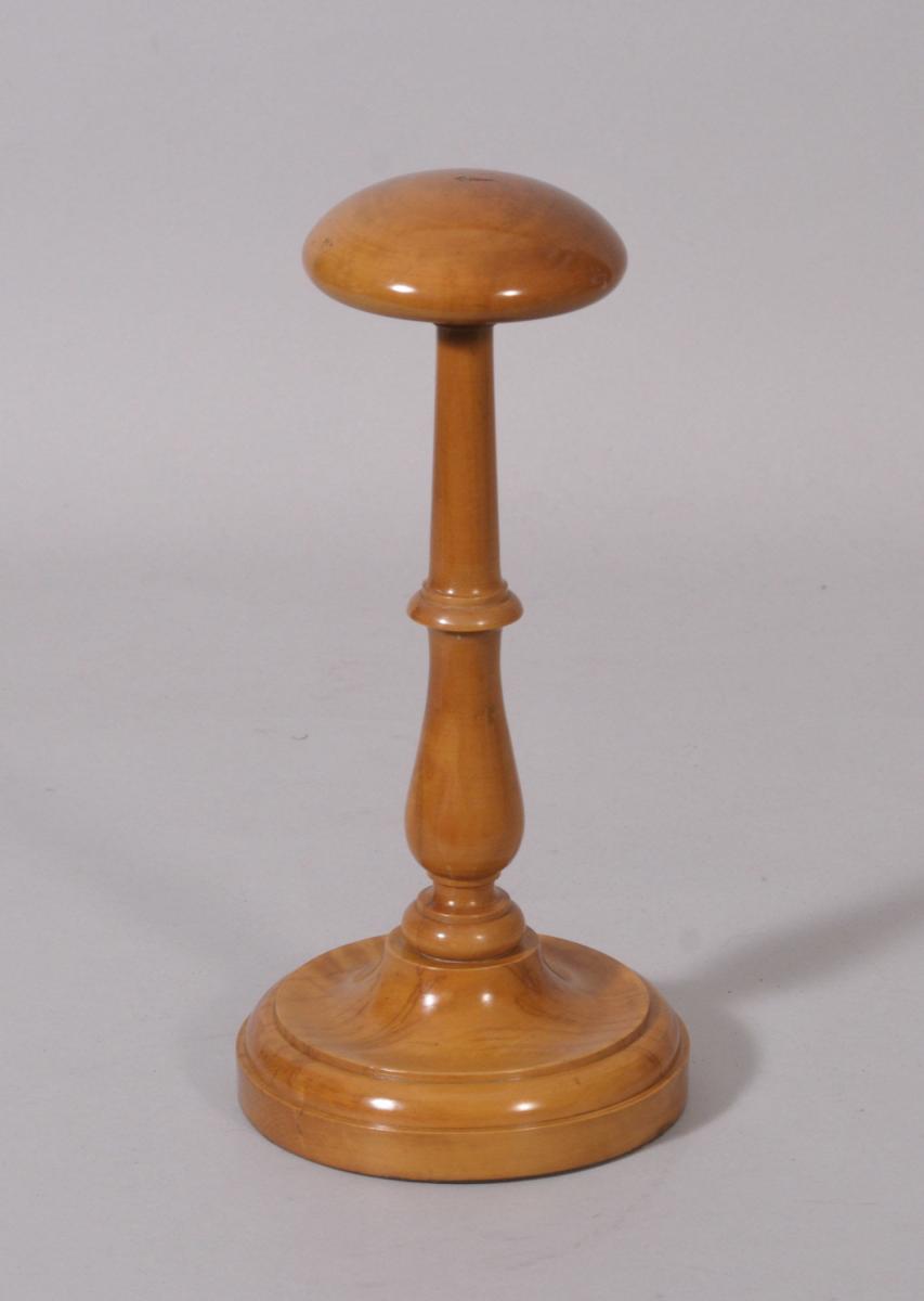 Treen 19th Century Boxwood Lead Weighted Wig Stand | BADA
