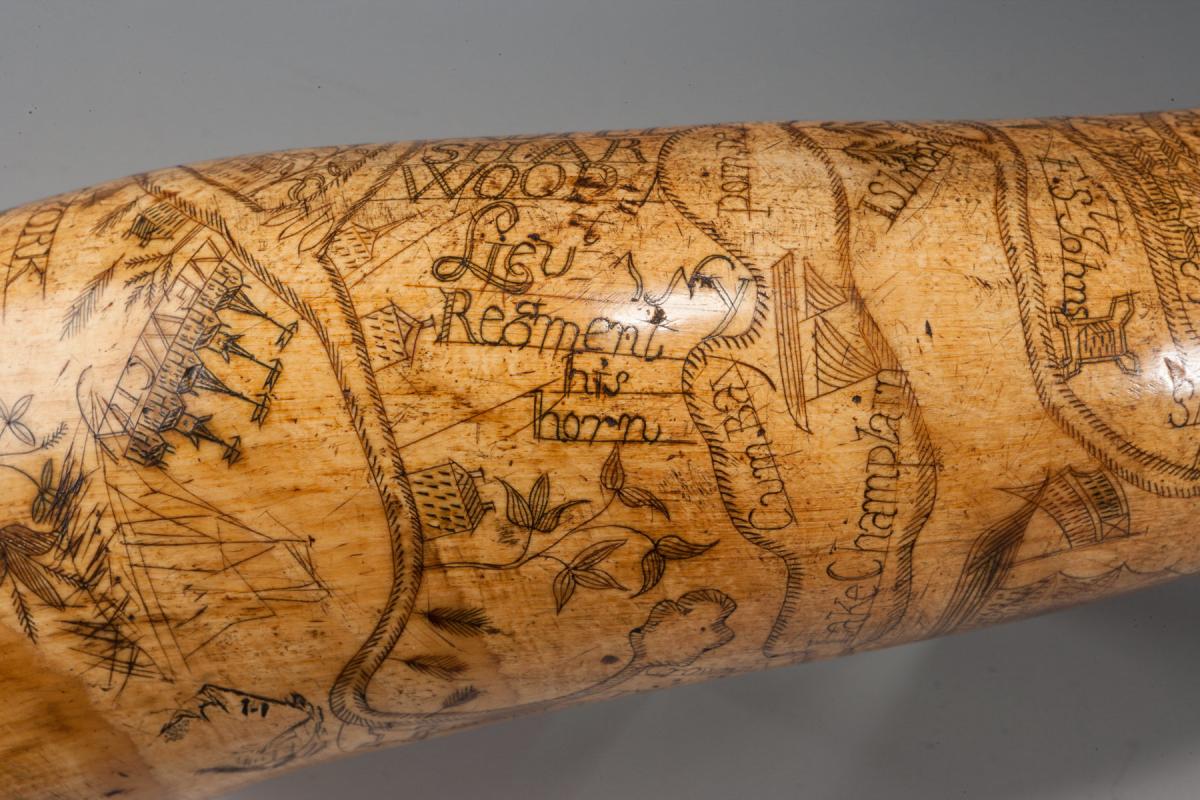 Folk Art Map Powder Horn