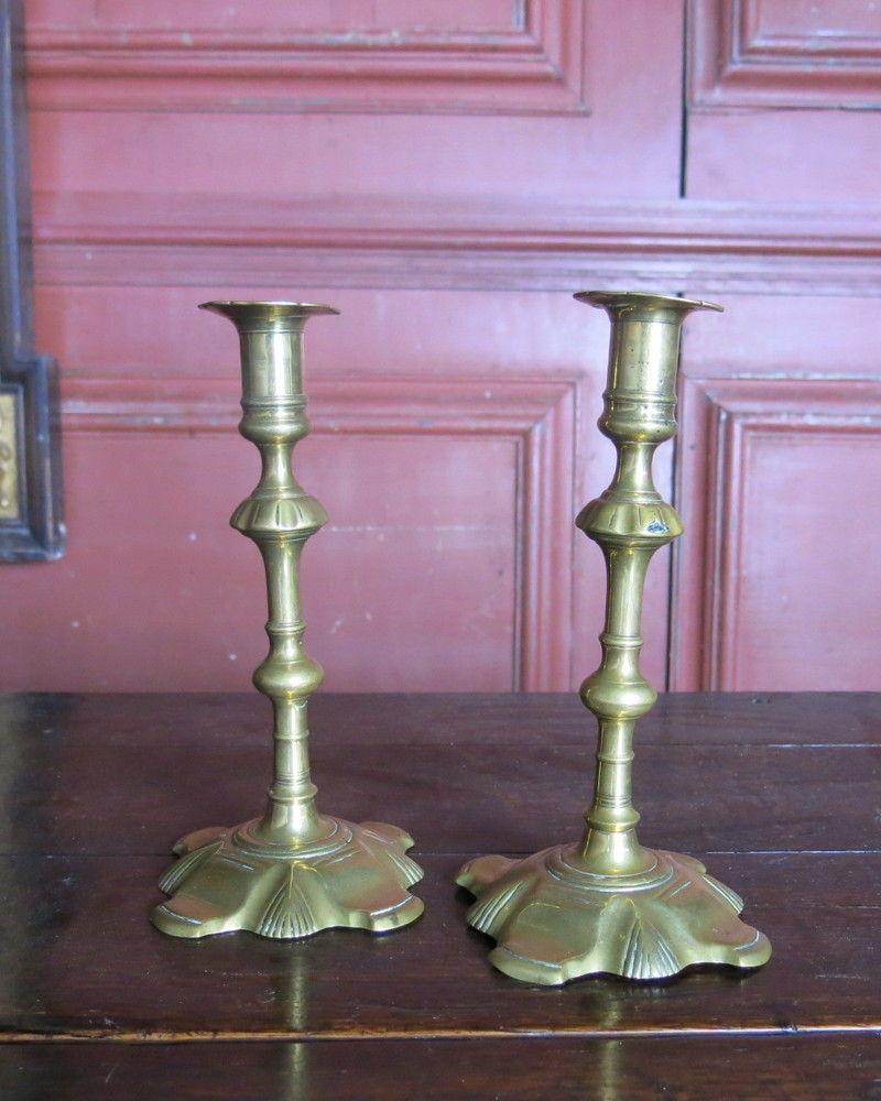 Pair of tall candlestick, 18th century