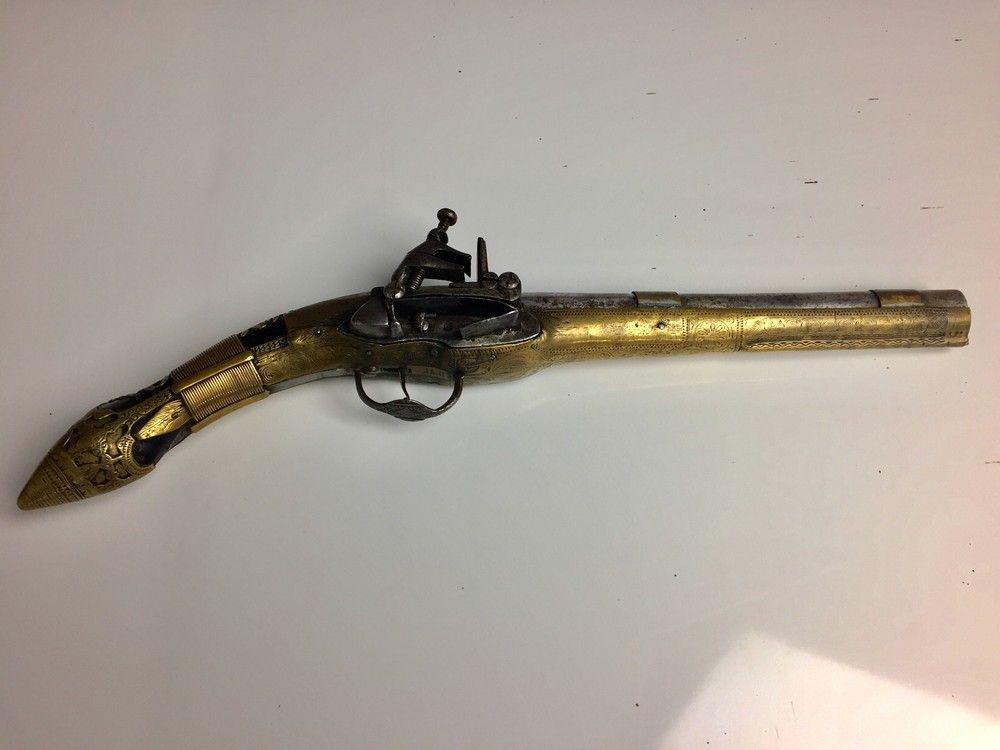Brass bound Flintlock pistol