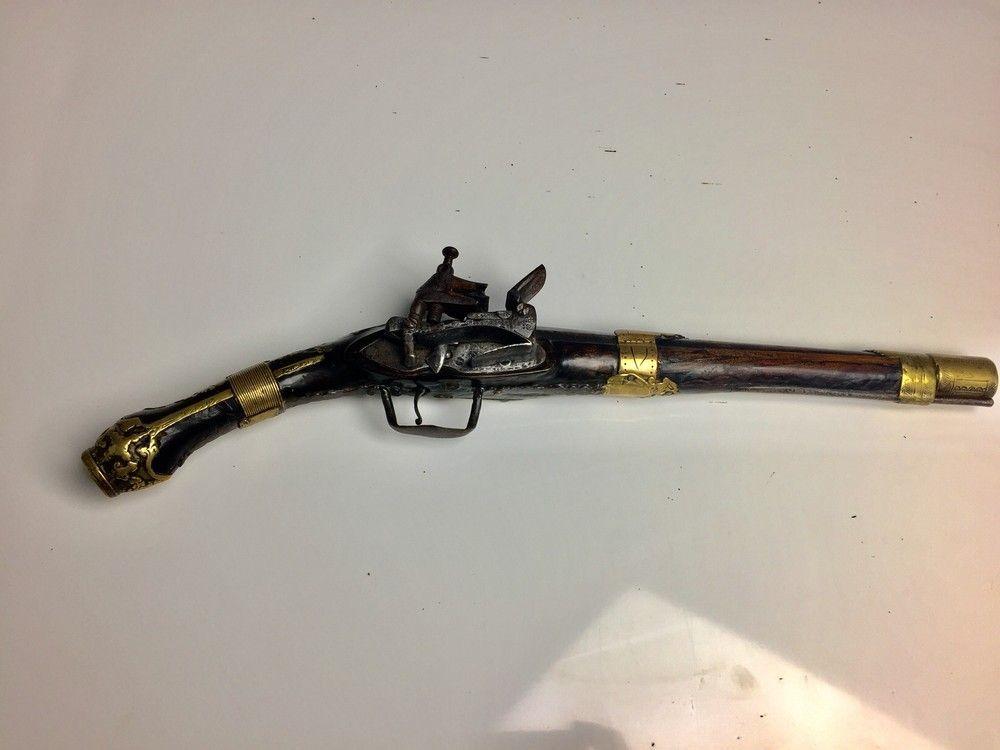 Brass bound Flintlock pistol, 18th Century 