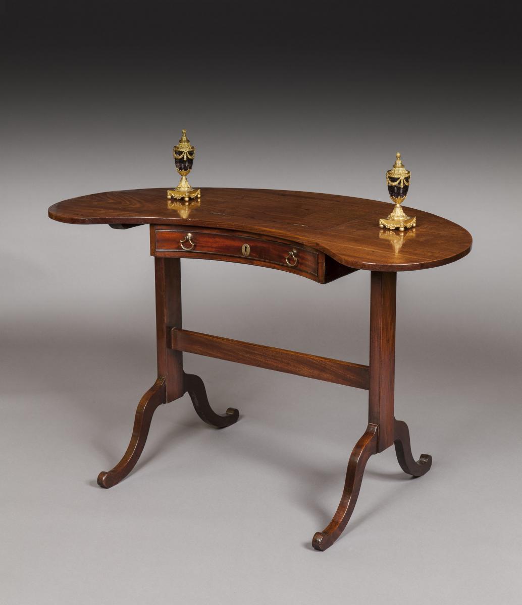Thoma Chippendale  England, Circa 1775  Unusual, English 18th Century Chippendale Period Kidney Shape Writing Table