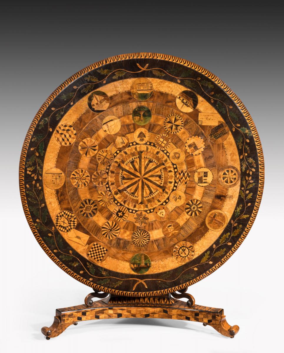 6543 19th Century Jamaican Inlaid Centre Table by Ralph Turnbull