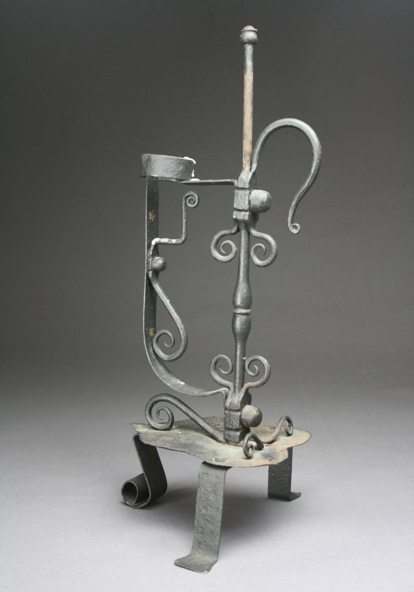 A French wrought iron candle holder, second half 18th century 