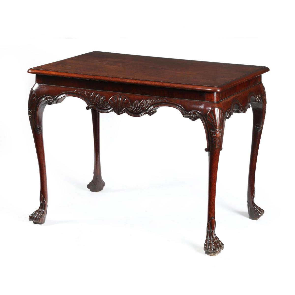 Irish George II carved mahogany side table
