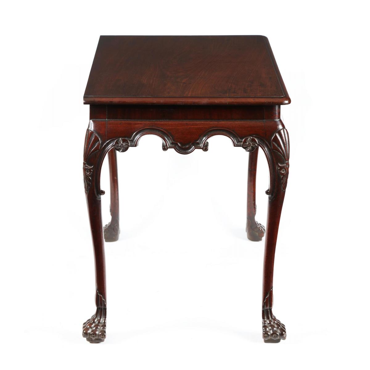 Irish George II carved mahogany side table