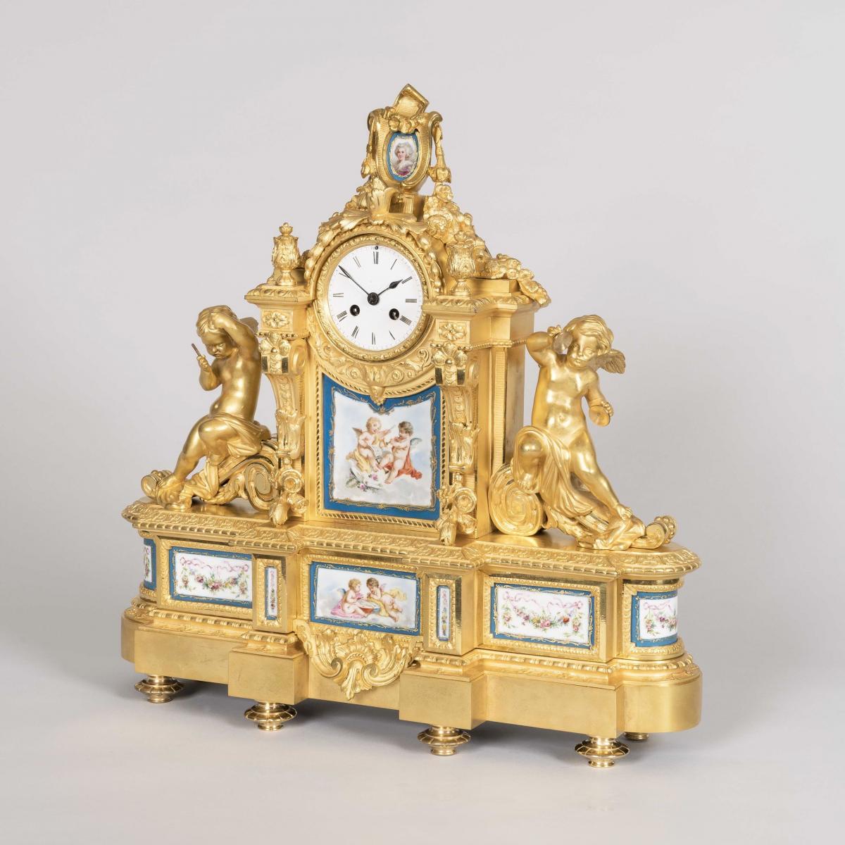 A Mantle Clock in the Louis XVI Taste By Raingo Freres, Paris