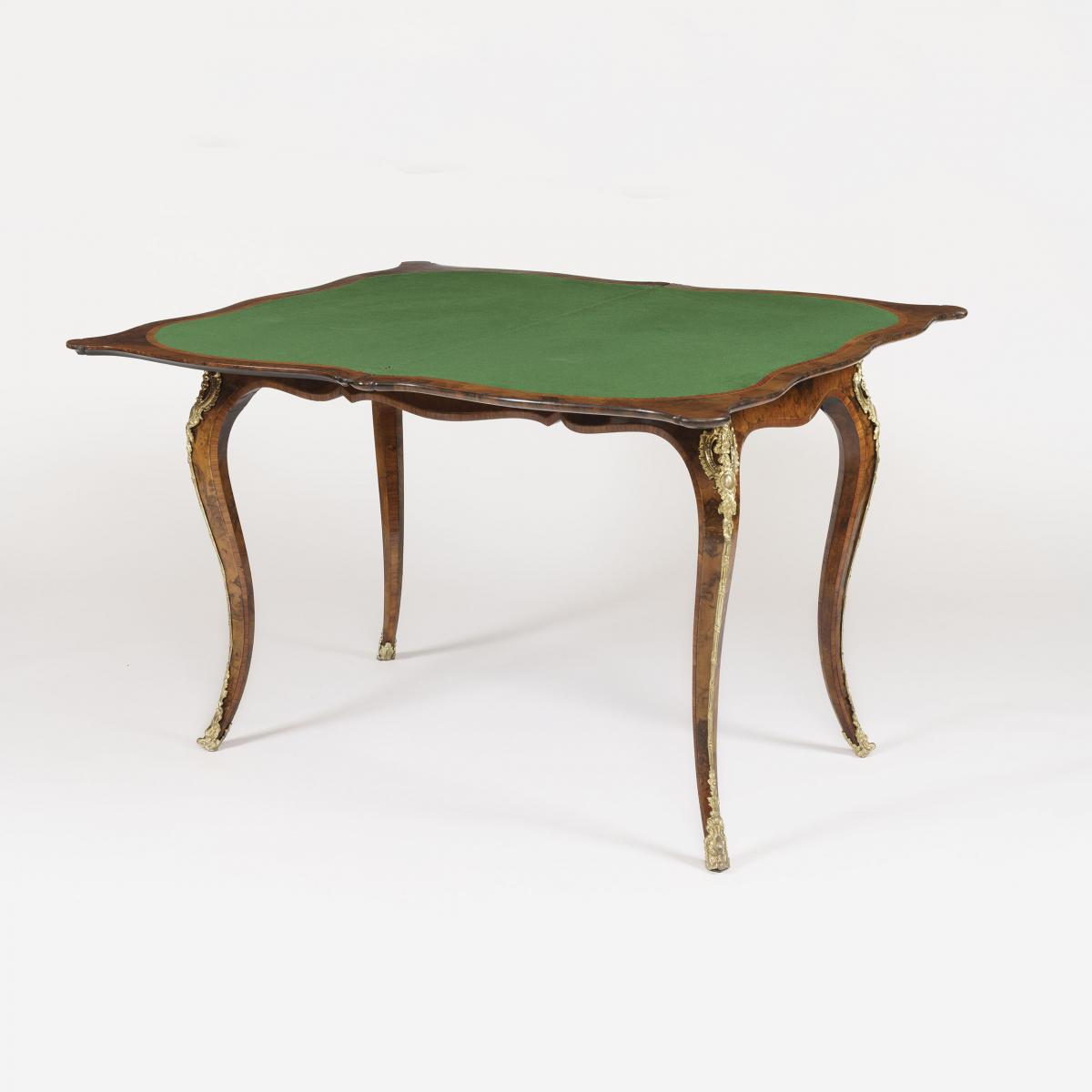 A Walnut Serpentine Card Table Firmly Attributed to Gillows