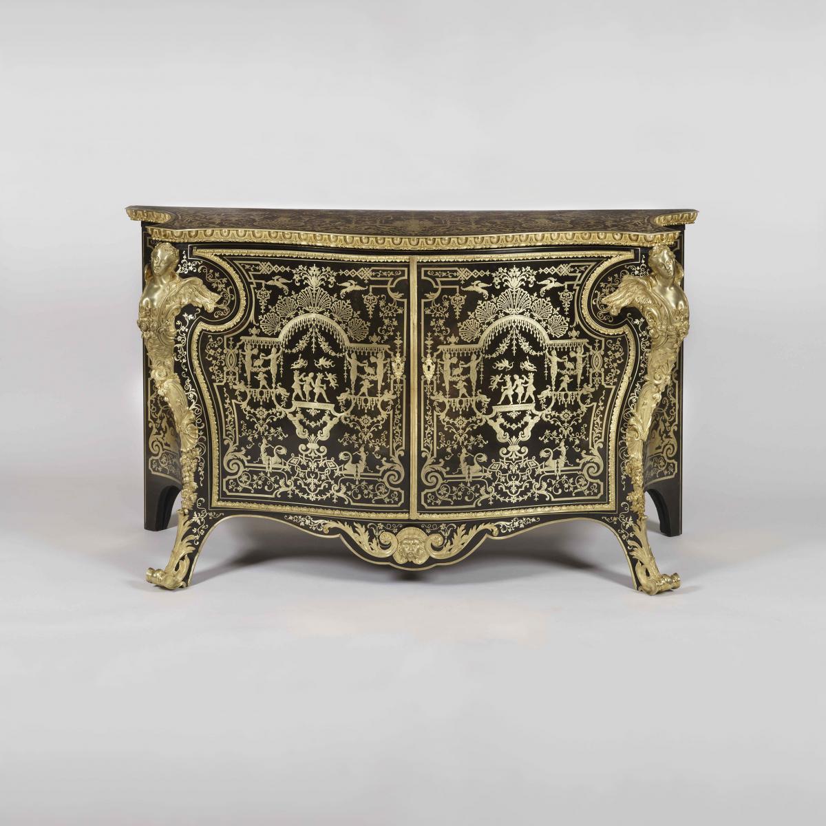 A Fine Commode By Mellier and Company in the Manner of André-Charles Boulle