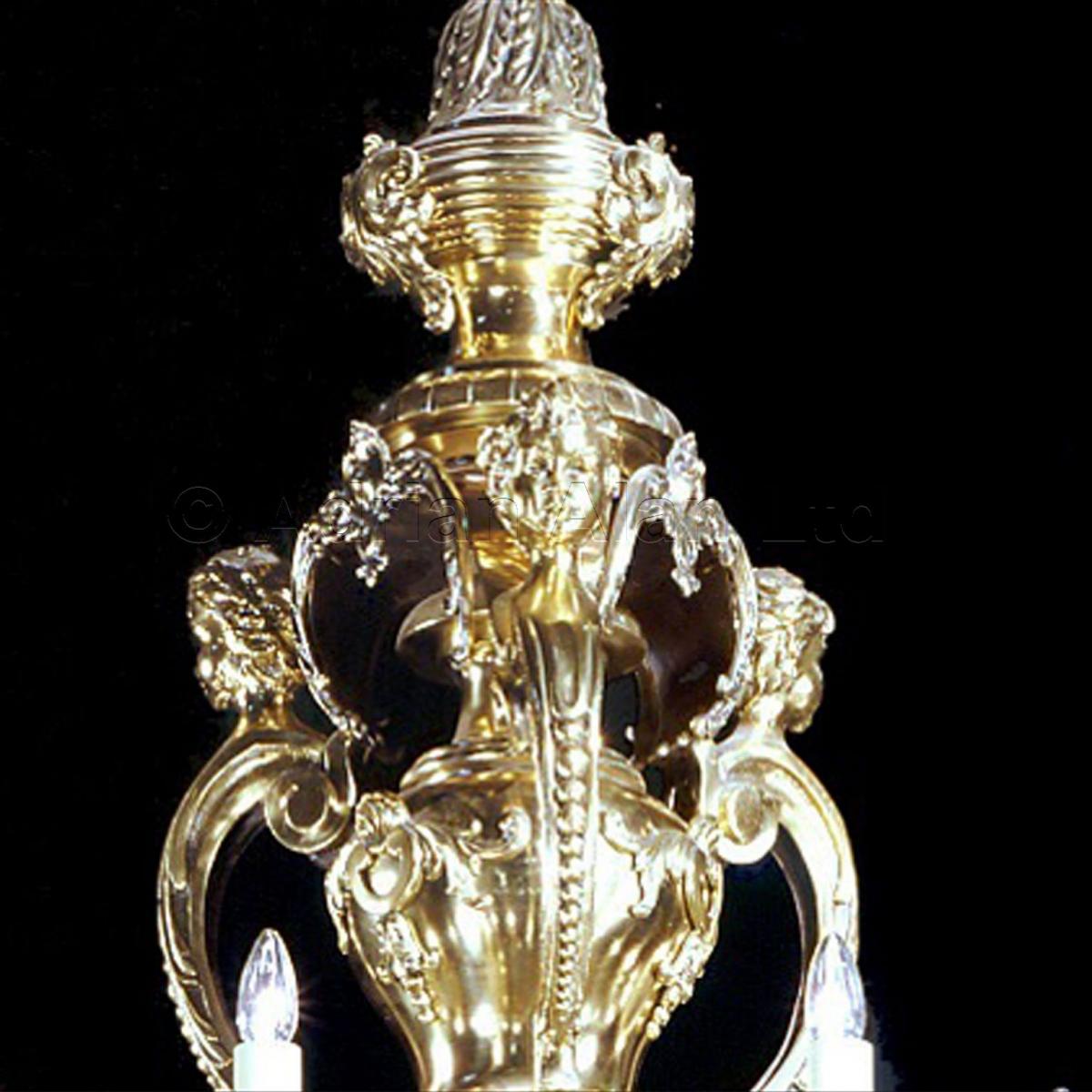 A Large Gilt-Bronze Regence Style Thirty-Branch Chandelier
