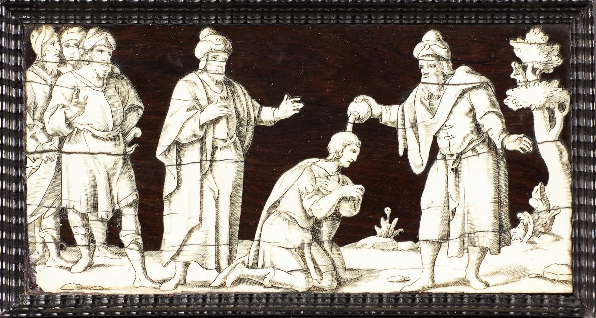 Four Renaissance Italian Bone & Rosewood Panels