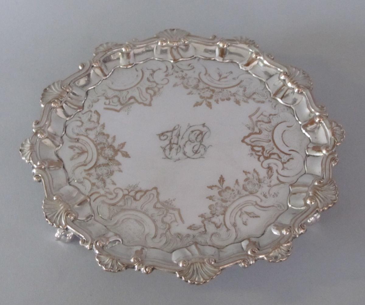 SMALL OLD SHEFFIELD PLATE SILVER WAITER