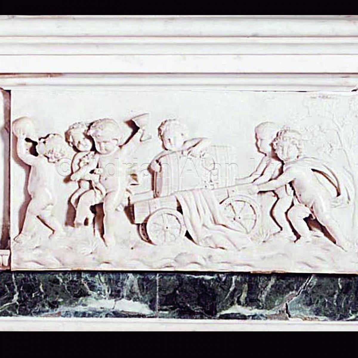George III Style Carved White Marble Fireplace