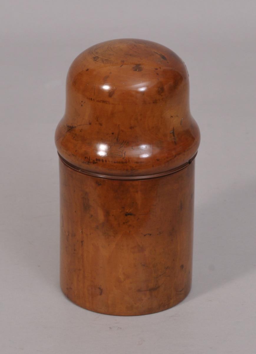 S/3170 Antique Treen 19th Century Boxwood Apothecary's Bottle Case