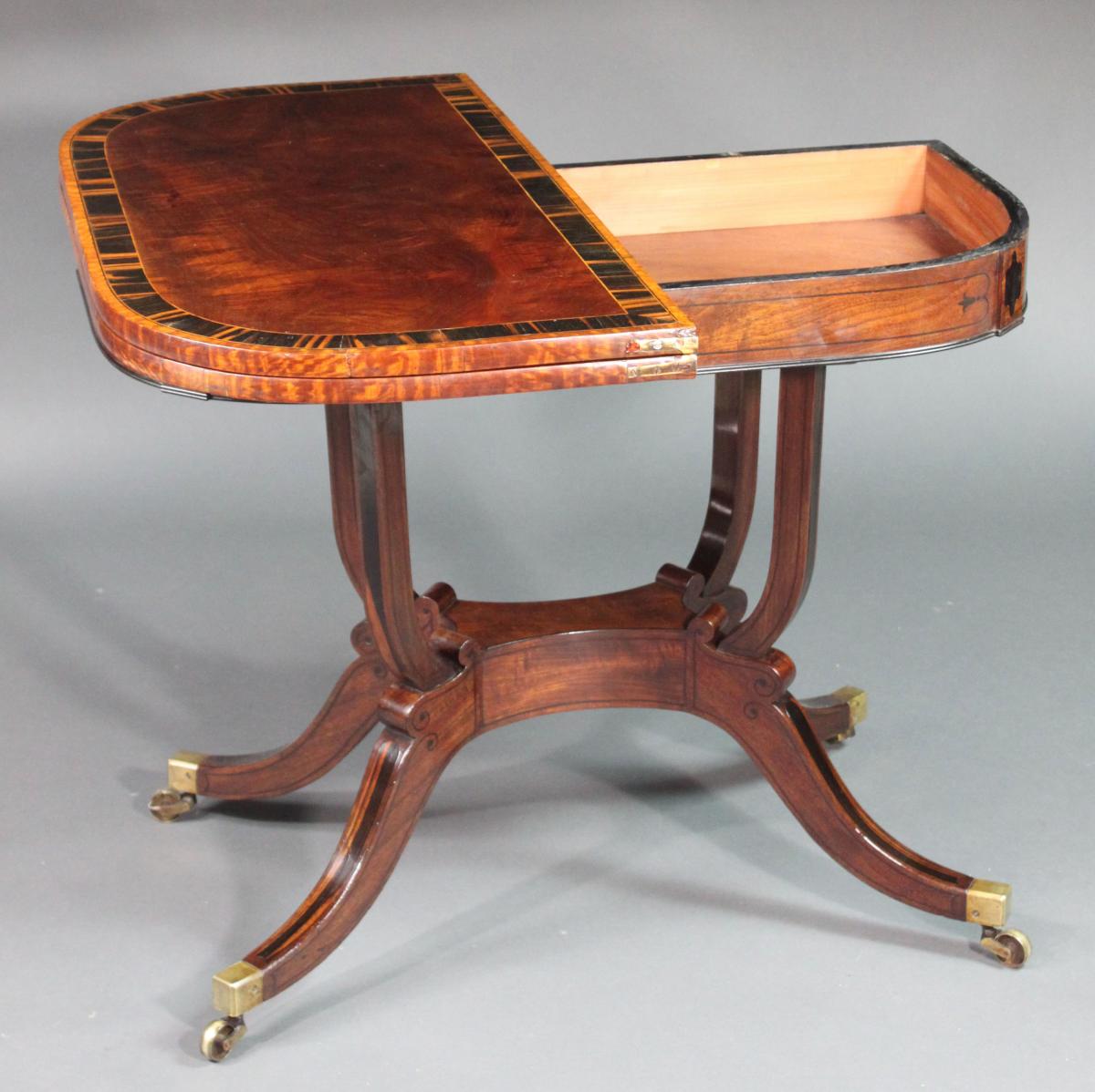 Regency card tables with matching sofa table