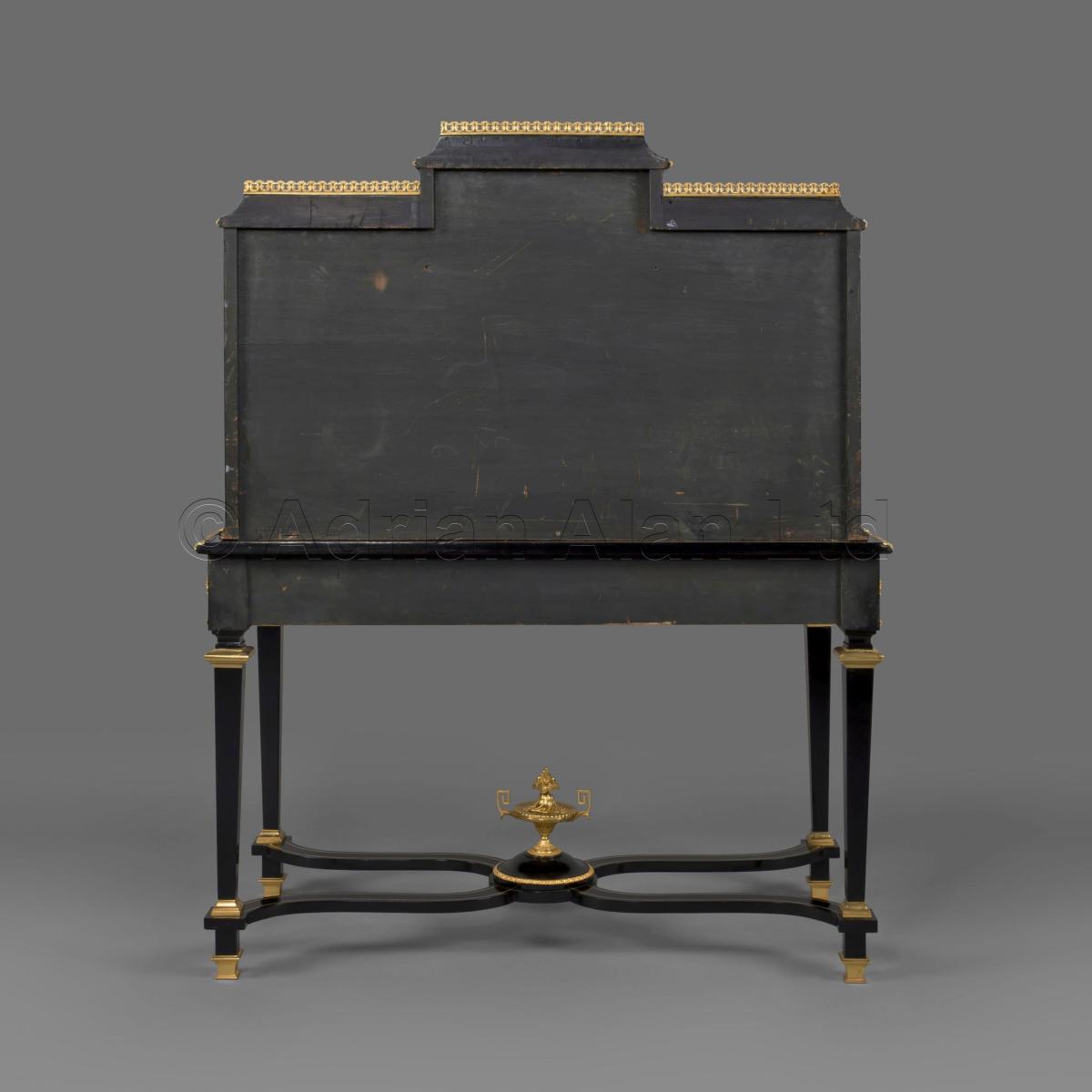 A Louis XVI Style Pietre Dure Mounted Writing Table, Retailed by Edwards & Roberts
