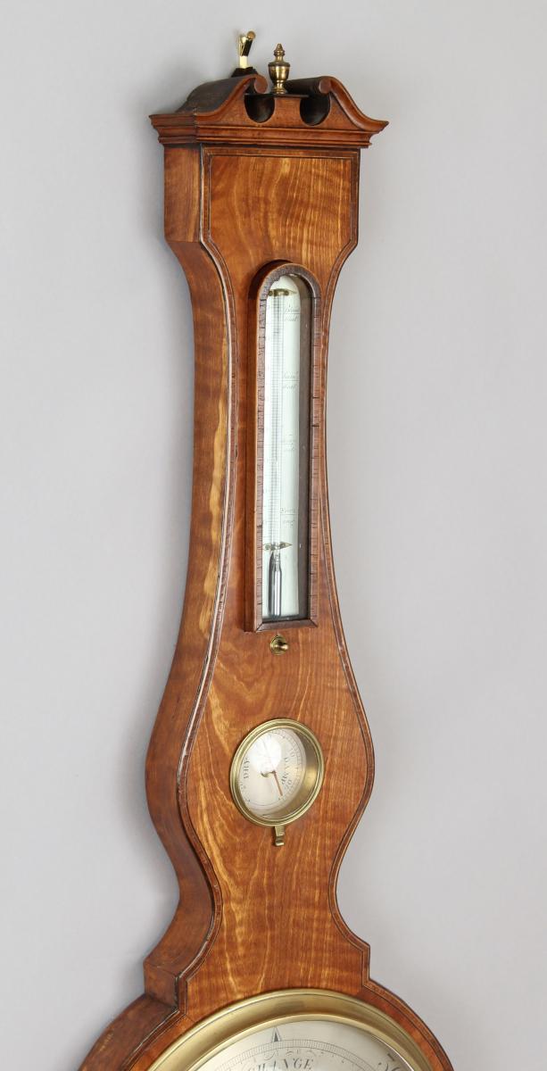 Early 19th century satinwood wheel barometer by Tara of Louth
