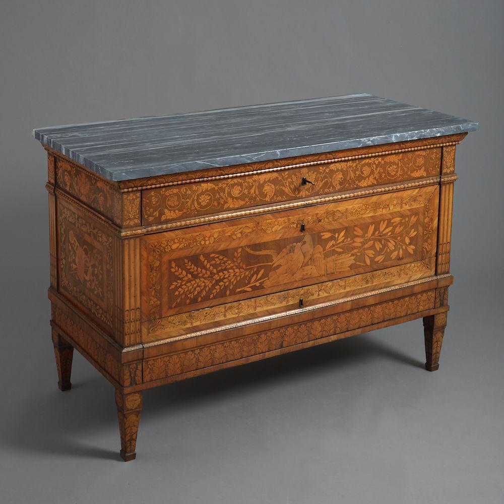 Pair of North Italian Marquetry Commodes