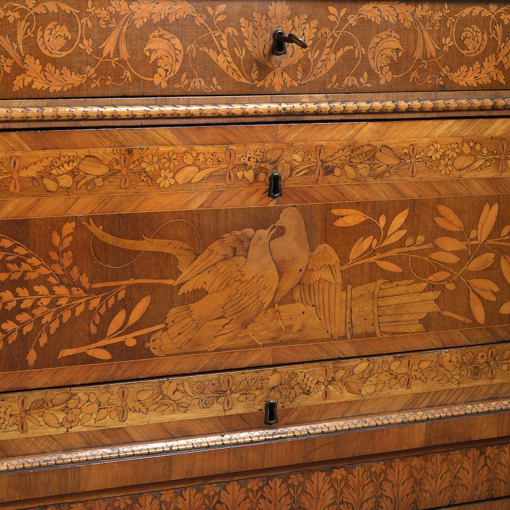Pair of North Italian Marquetry Commodes