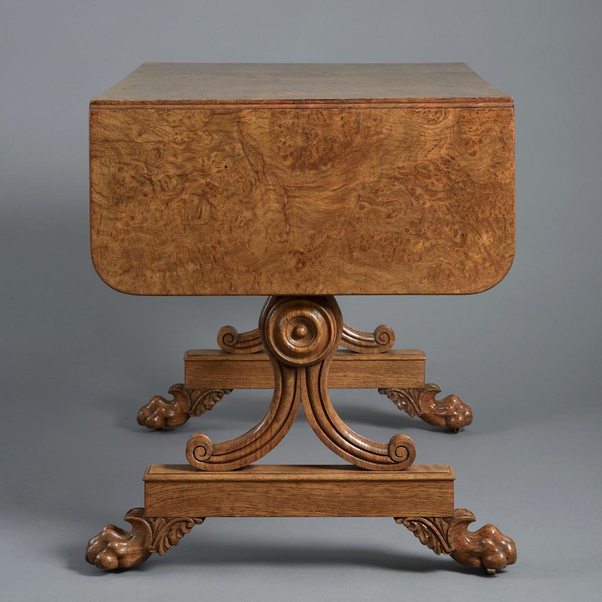 George IV burr oak sofa table
