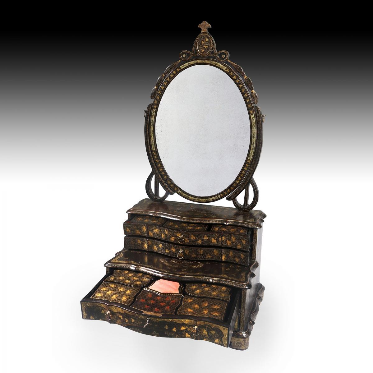 An early 19th century Chinese lacquer dressing mirror