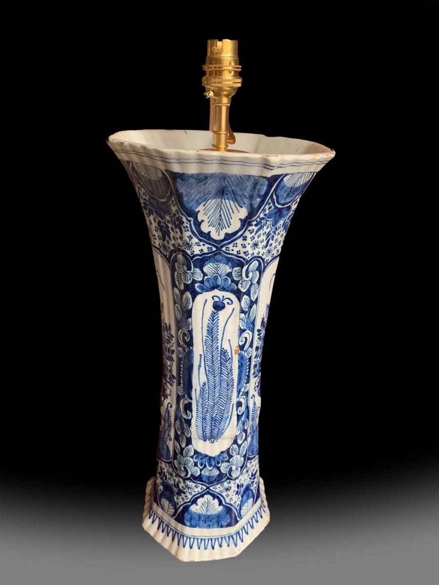 Late 18th century Dutch Delft blue and white vase