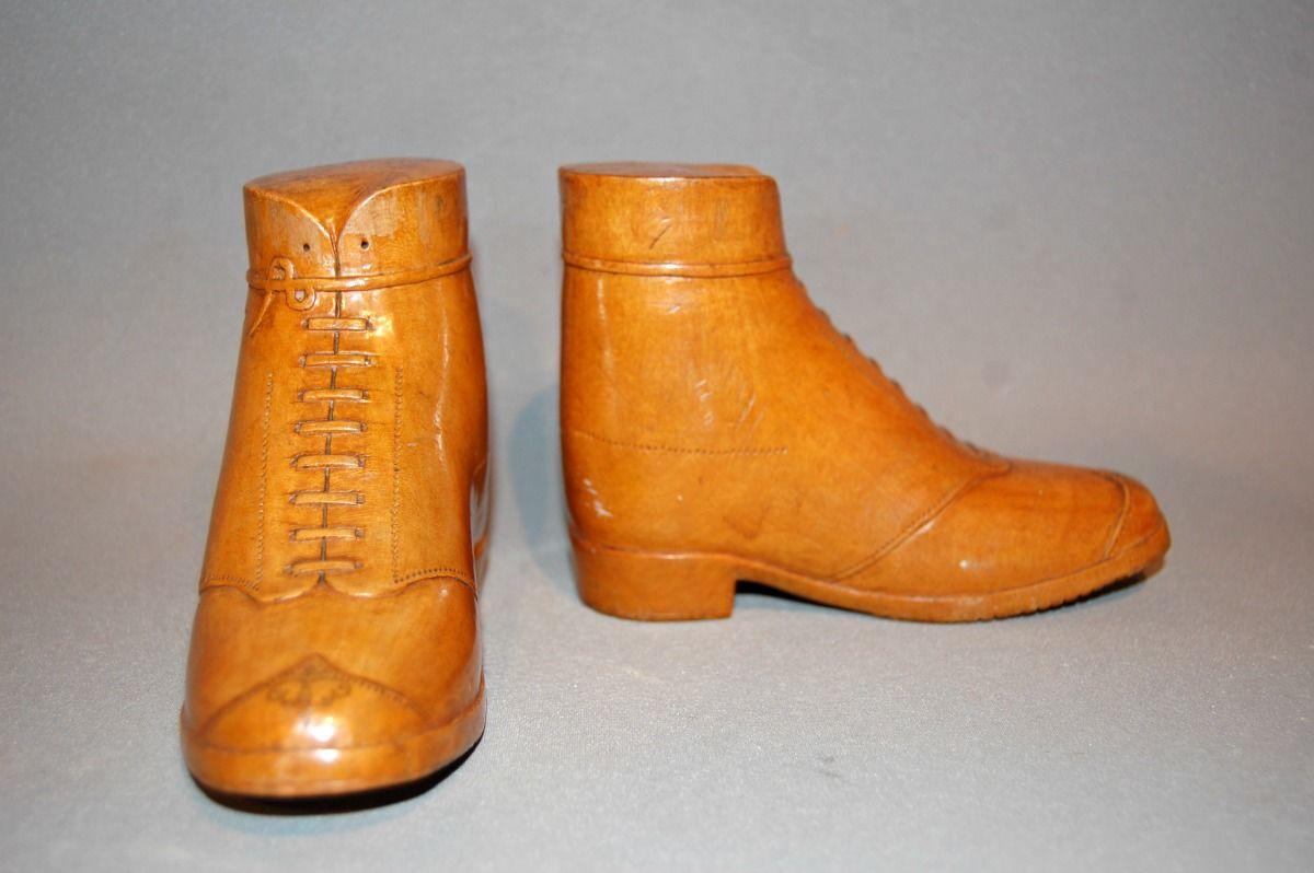 Carved Treen Boots, 19th Century
