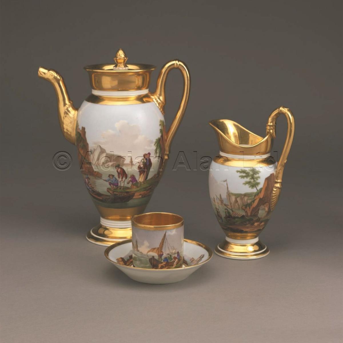 Empire Period Paris Porcelain Coffee Service