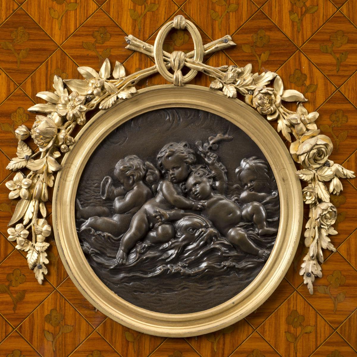 A Louis XVI Style Parquetry and Marquetry Fall-Front Secrétaire