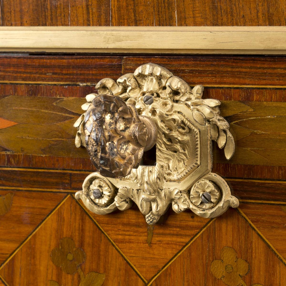 A Louis XVI Style Parquetry and Marquetry Fall-Front Secrétaire